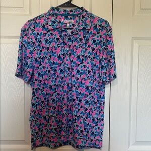 Chubbies Men's Geometric Polo - Blue and Pink